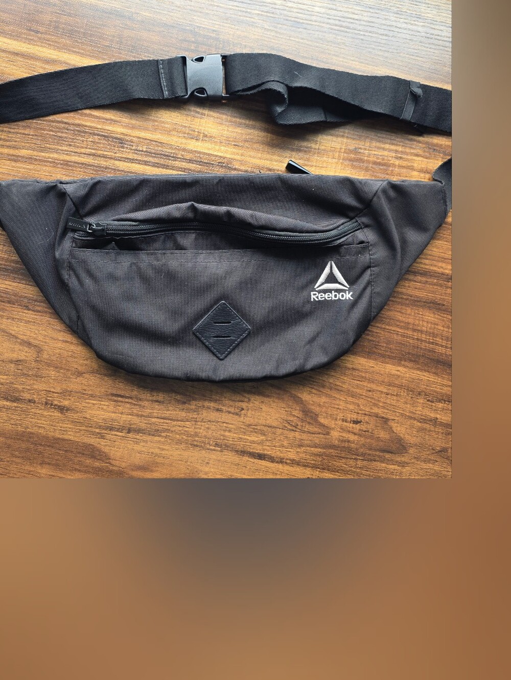 Reebok Black Crossbody Belt Bag with Adjustable Strap